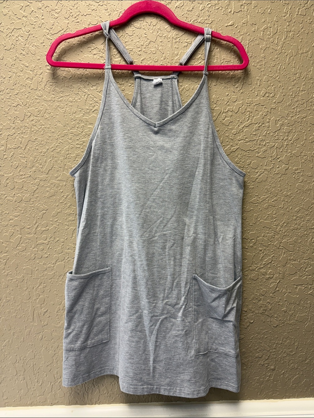 Anrabess Women's Mini Romper dress with build in pockets and shorts size S gray